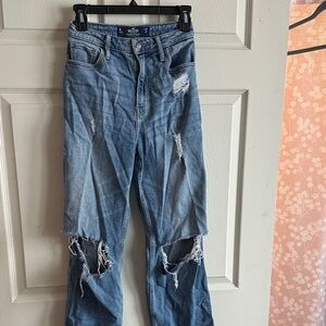 Hollister High Rise Ripped Denim Jeans